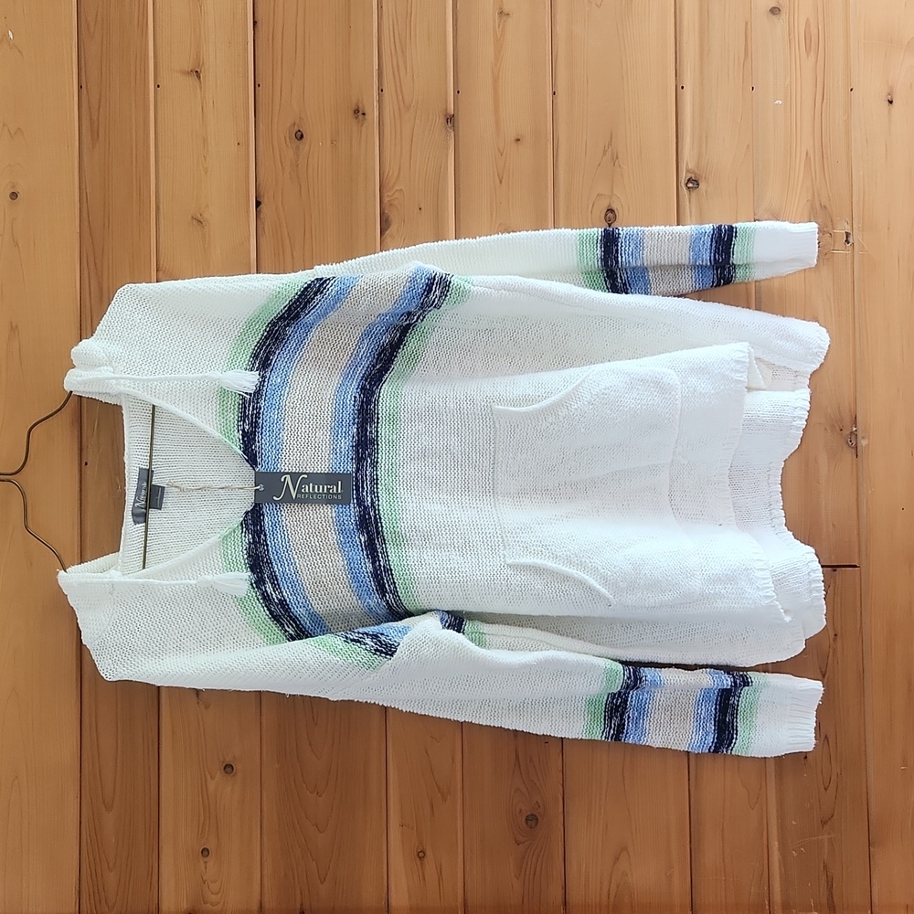 Natural Reflections Baja Bel Air Blue Long Sleeve Hooded Sweater